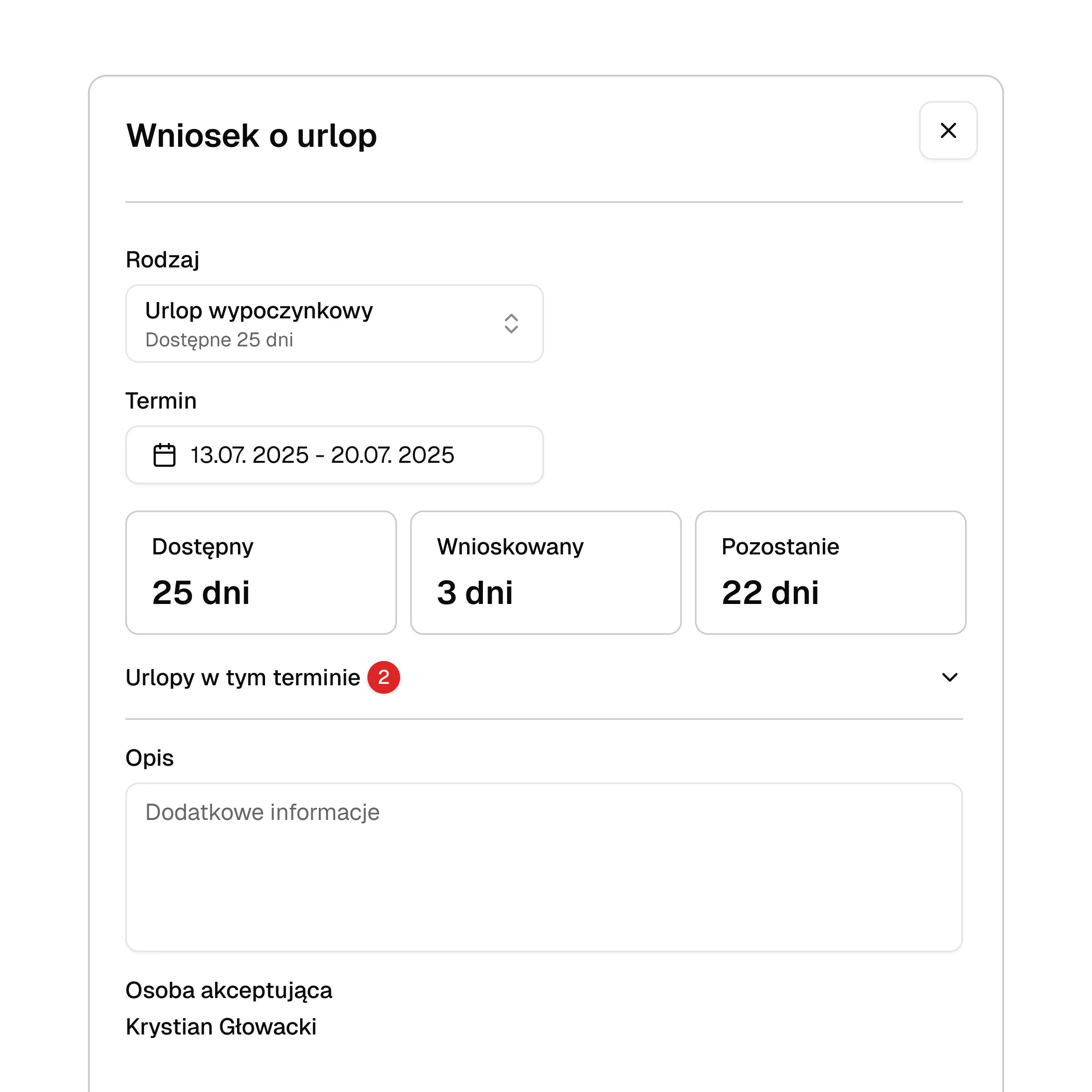 Użytkownicy zgłaszają wolne dni